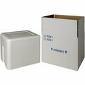 Plastilite Insulated Shipping Box with Foam Cooler 13 3/8'' x 11 3/8'' x 10 7/8'' - 1 1/2'' Thick 451XC34CPLT
